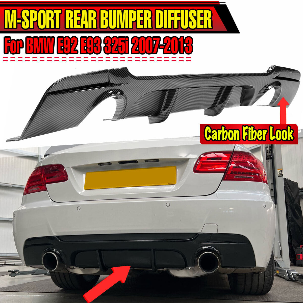 🔥DIFFUSORE POSTERIORE M PACK ADATTO PER BMW SERIE 3 E92 E93 2006-2013🔥