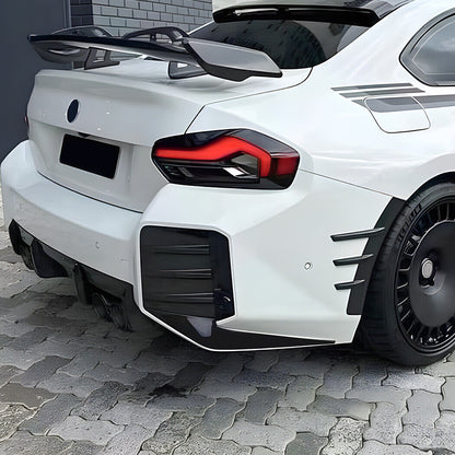 🔥SPLITTER + AERO FLAPS REAR SUITABLE FOR BMW M2 G87 22+ GLOSS BLACK🔥
