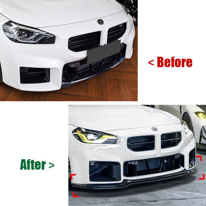 🔥SPLITTER + AERO FLAPS REAR SUITABLE FOR BMW M2 G87 22+ GLOSS BLACK🔥