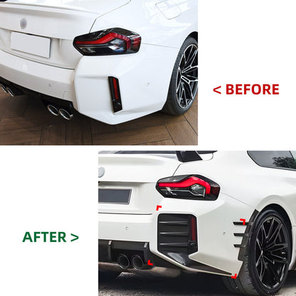 🔥SPLITTER + AERO FLAPS REAR SUITABLE FOR BMW M2 G87 22+ GLOSS BLACK🔥