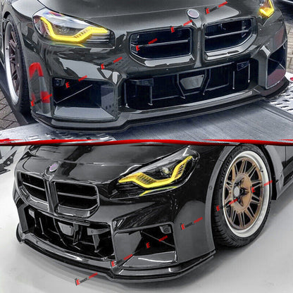 🔥SPLITTER + AERO FLAPS REAR SUITABLE FOR BMW M2 G87 22+ GLOSS BLACK🔥