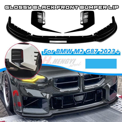 🔥SPLITTER + AERO FLAPS REAR SUITABLE FOR BMW M2 G87 22+ GLOSS BLACK🔥