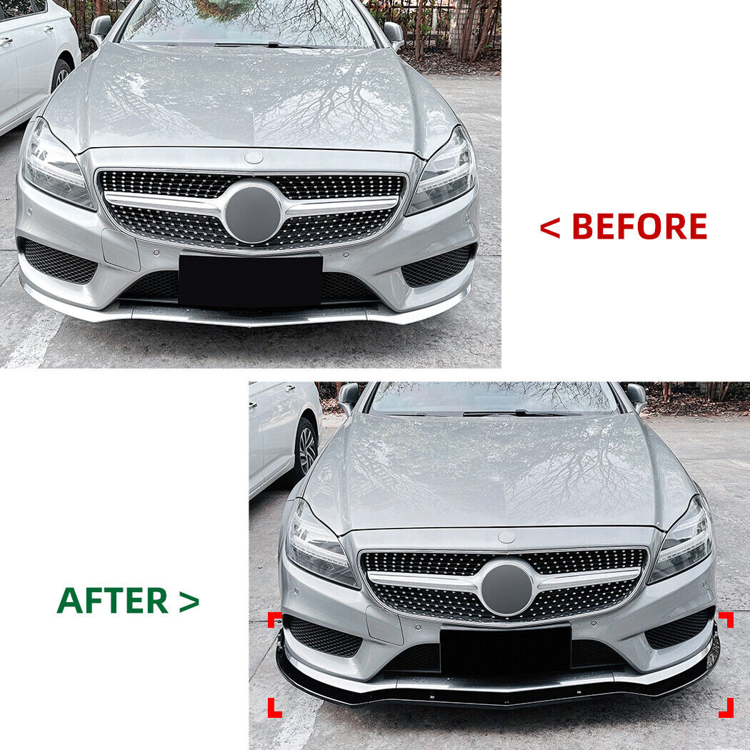 ✨SPLITTER ANTERIORI ADATTO PER MERCEDES C218 AMG LINE FACELIFT NERO LUCIDO✨
