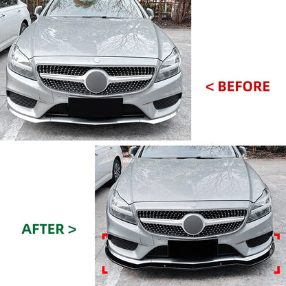 ✨SPLITTER ANTERIORI ADATTO PER MERCEDES C218 AMG LINE FACELIFT NERO LUCIDO✨