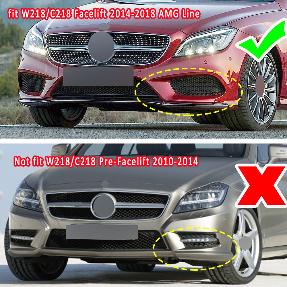 ✨SPLITTER ANTERIORI ADATTO PER MERCEDES C218 AMG LINE FACELIFT NERO LUCIDO✨
