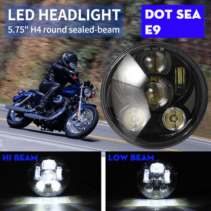 💫Fari Proiettore Hi-Lo Beam LED 5,75"" 5-3/4"" Principale Pollici Per Moto💫