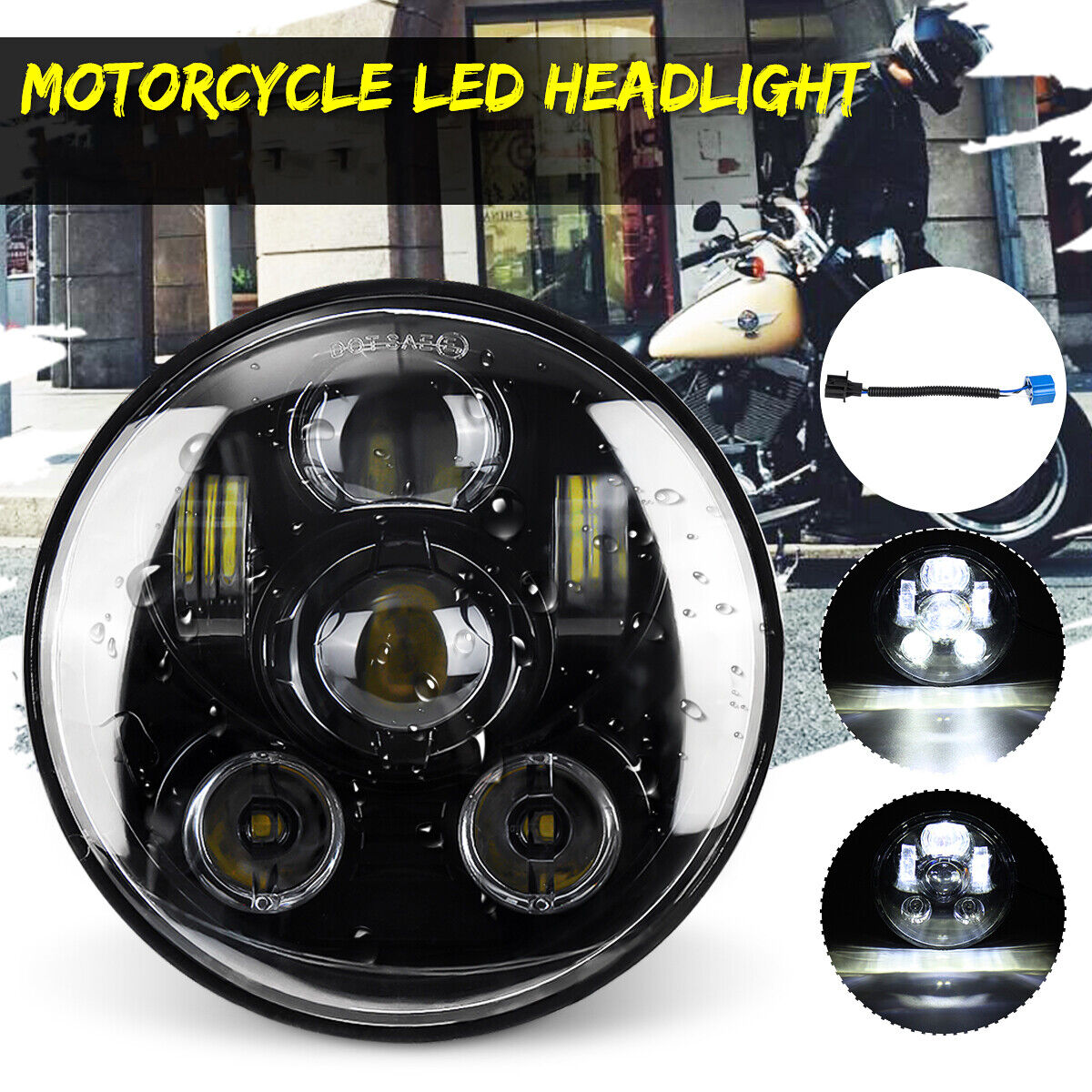 💫Fari Proiettore Hi-Lo Beam LED 5,75"" 5-3/4"" Principale Pollici Per Moto💫