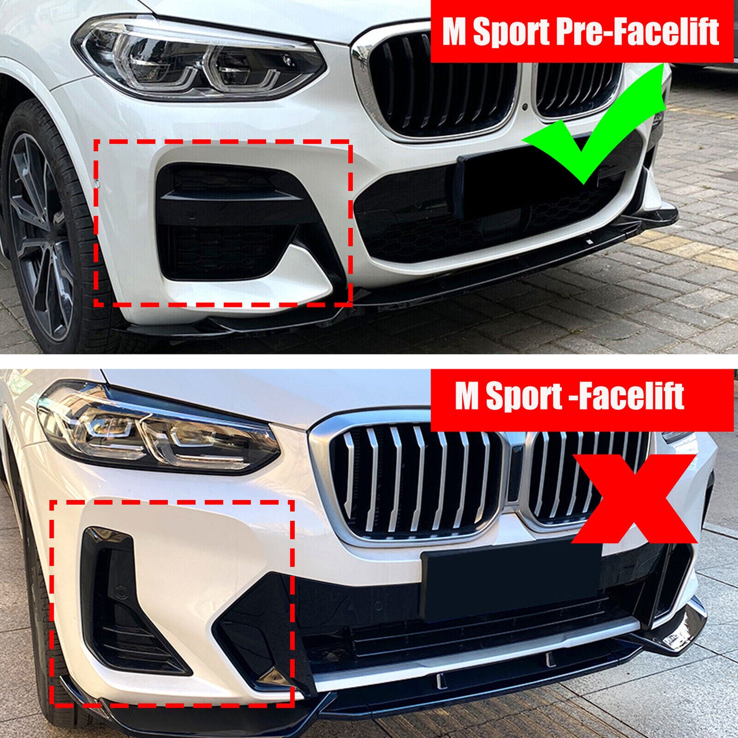 🩵SPOILER ADATTO PER BMW X3 G01 X4 G02 2018+ M SPORT NERO LUCIDO🩵