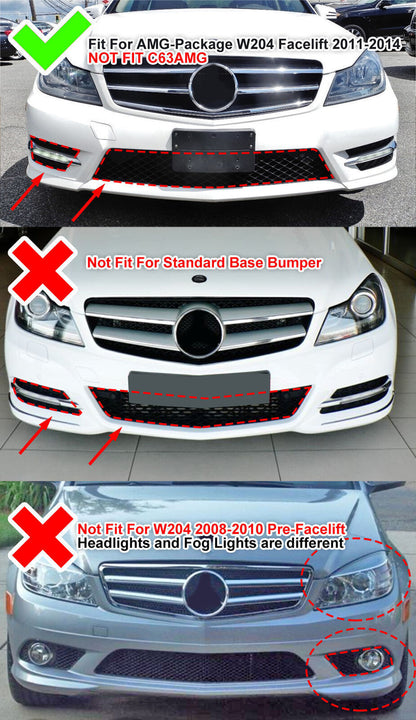 💪SPLITTER ADATTO PER MERCEDES C CLASS W204 NERO CARBON💪
