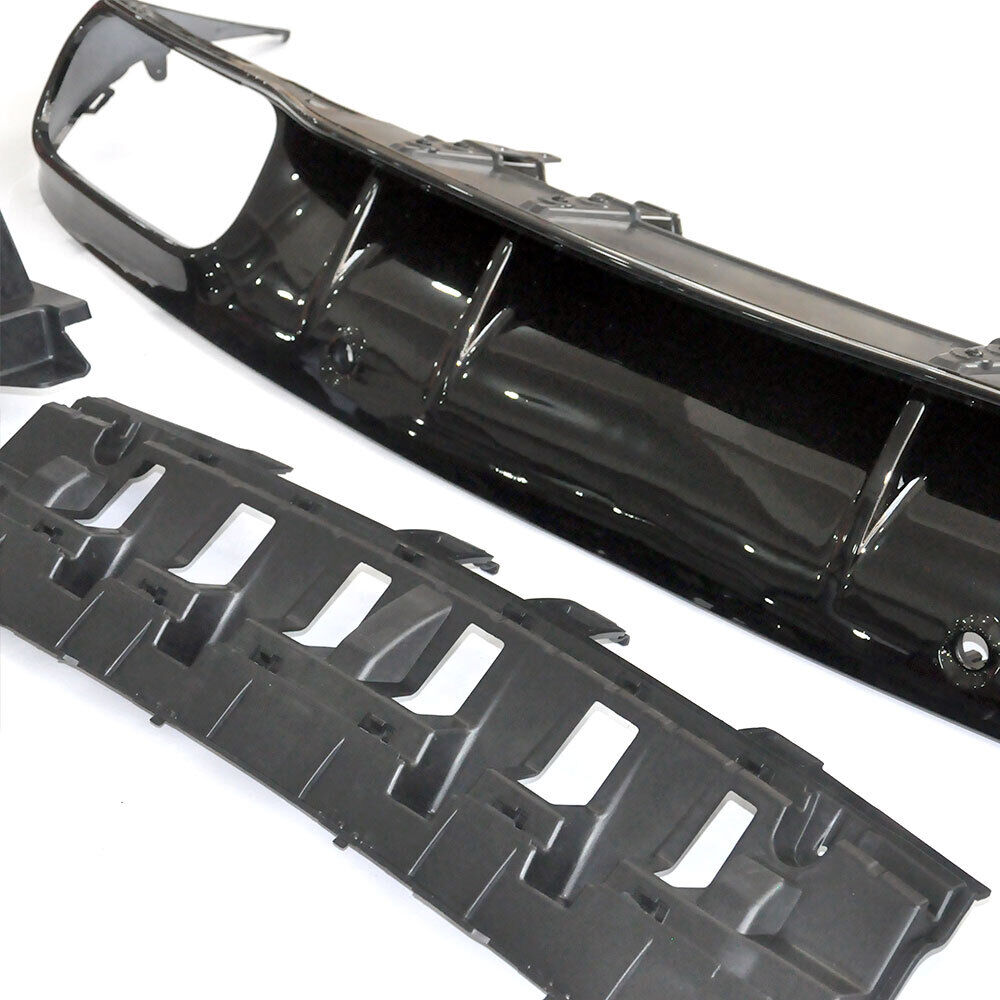 ✔️DIFFUSORE + TERMINALI ADATTO PER MERCEDES C C205 A205 NERO LUCIDO+ARGENTO✔️