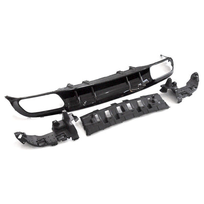 ✔️DIFFUSORE + TERMINALI ADATTO PER MERCEDES C C205 A205 NERO LUCIDO+ARGENTO✔️
