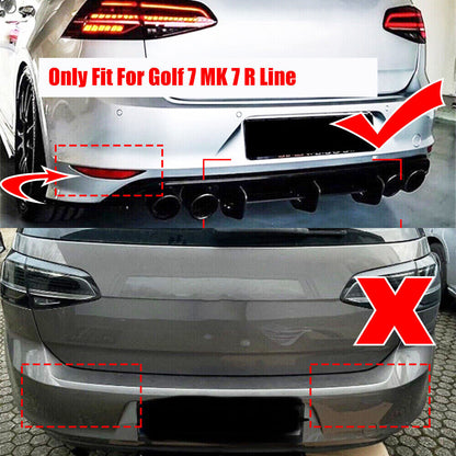 ⭐DIFFUSORE POSTERIORE ADATTO PER VW GOLF 7 MK7 R 2013 2014-2016 ABS NERO LUCIDO⭐