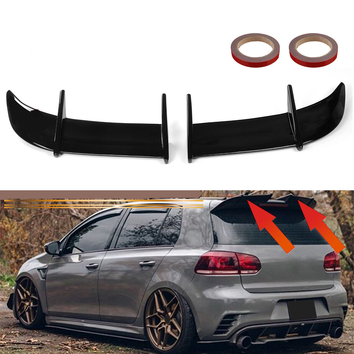 ⭐SPOILER POSTERIORE ADATTO PER VW Golf VI MK6 VI GTI 2010-2013 NERO LUCIDO⭐