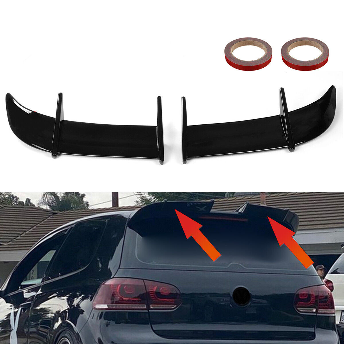 ⭐SPOILER POSTERIORE ADATTO PER VW Golf VI MK6 VI GTI 2010-2013 NERO LUCIDO⭐