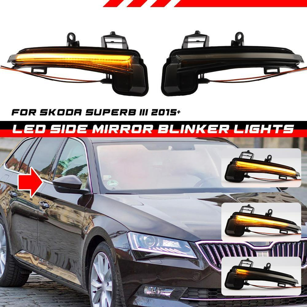 ✨COPPIA FRECCIE PROGRESSIVE A LED FUME adatto per SKODA SUPERB III 3V 2015-2023