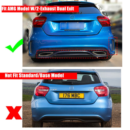 🤩REAR DIFFUSER FOR MERCEDES BENZ A CLASS W176 AMG 2012-2015 BLACK ABS🤩