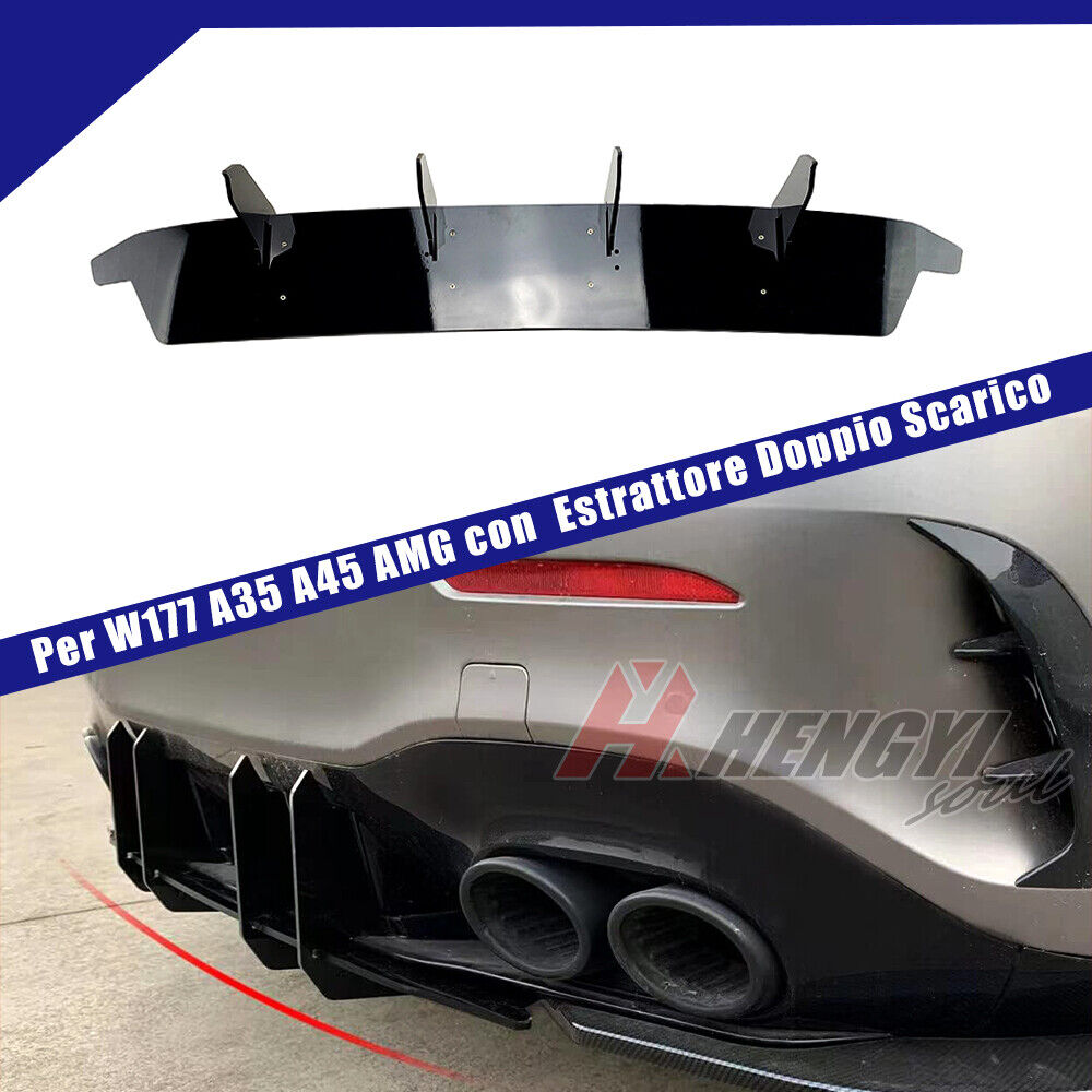 🤩REAR DIFFUSER FOR MERCEDES A CLASS A35 A45 AMG 2012-2015 BLACK ABS🤩