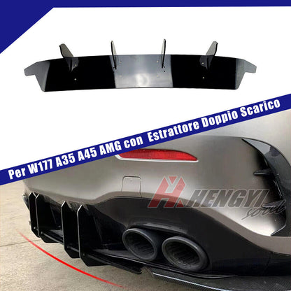 🤩REAR DIFFUSER FOR MERCEDES A CLASS A35 A45 AMG 2012-2015 BLACK ABS🤩