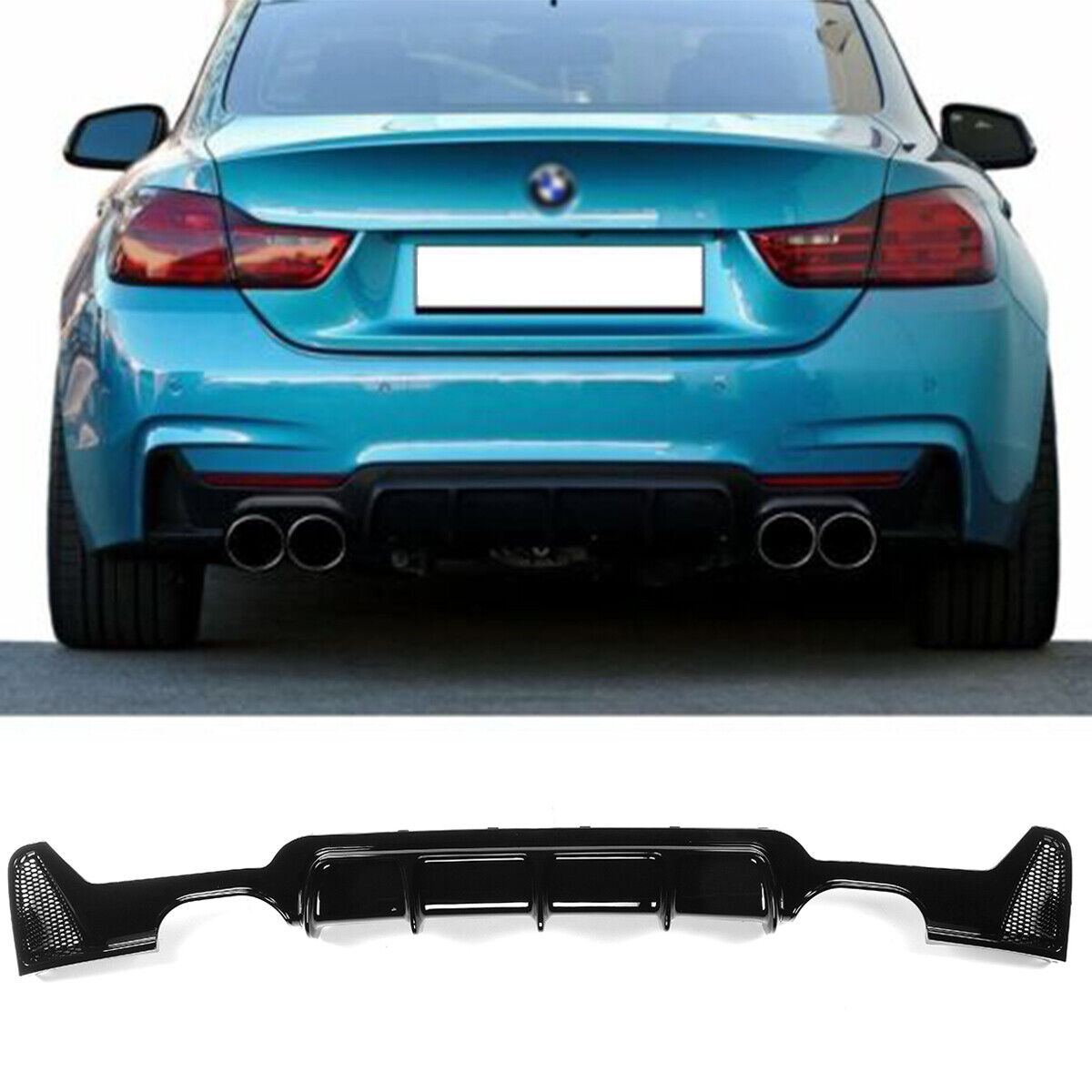 🔥DIFFUSER SUITABLE FOR BMW 4 SERIES F32 F33 F36 2014+ M DIFFUSER IN ABS🔥