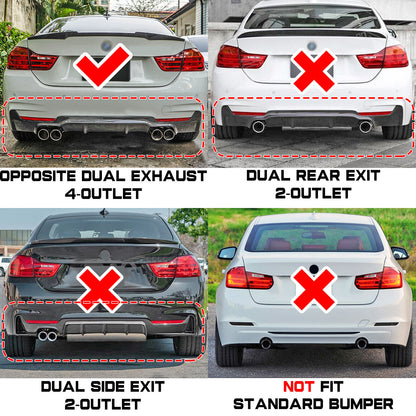 🔥DIFFUSER SUITABLE FOR BMW 4 SERIES F32 F33 F36 2014+ M DIFFUSER IN ABS🔥