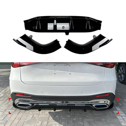 🔥DIFFUSORE ADATTO PER MERCEDES BENZ GLC X254 SUV 2022+ NERO LUCIDO🔥