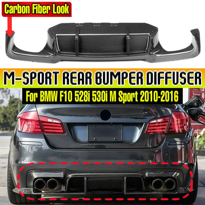 🔆DIFFUSORE DOPPIA USCITA ADATTO PER BMW SERIE 5 F10 F11 M CARBON NERO🔆