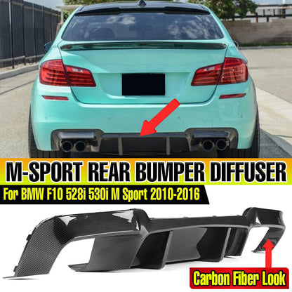 🔆DIFFUSORE DOPPIA USCITA ADATTO PER BMW SERIE 5 F10 F11 M CARBON NERO🔆