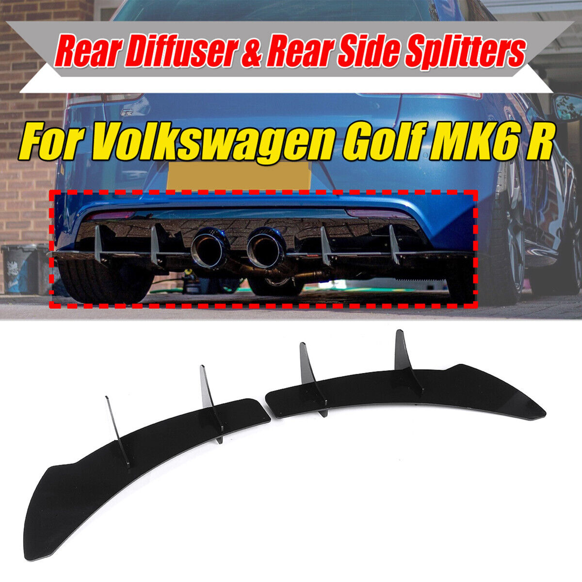 💎DIFFUSORE adatto per VW Golf 6 MK6 R NERO💎