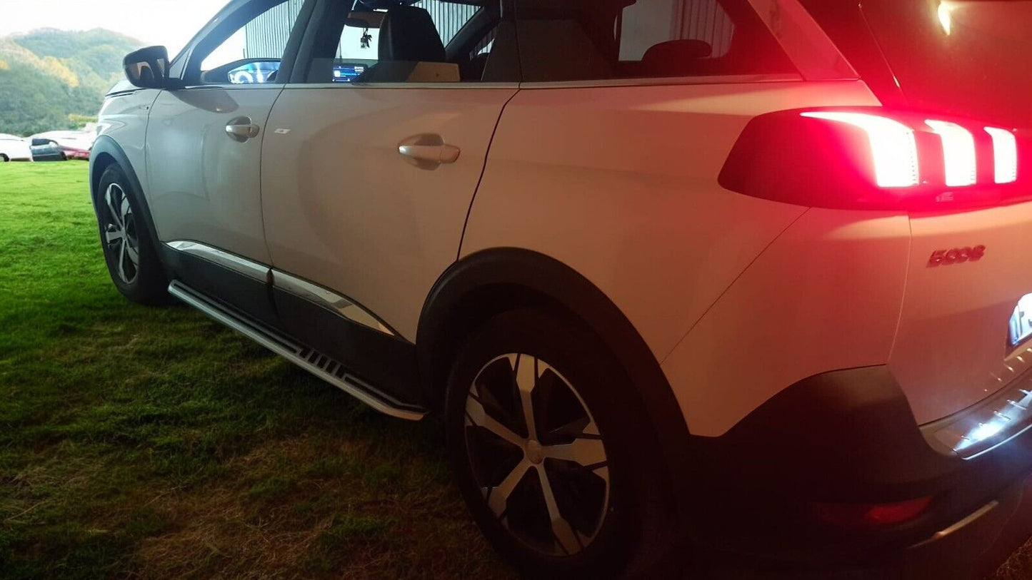 ✨PEDANE LATERALI ANTISCIVOLO IN ALLUMINIO ADATTI PER PEUGEOT 5008 2017-2022😍