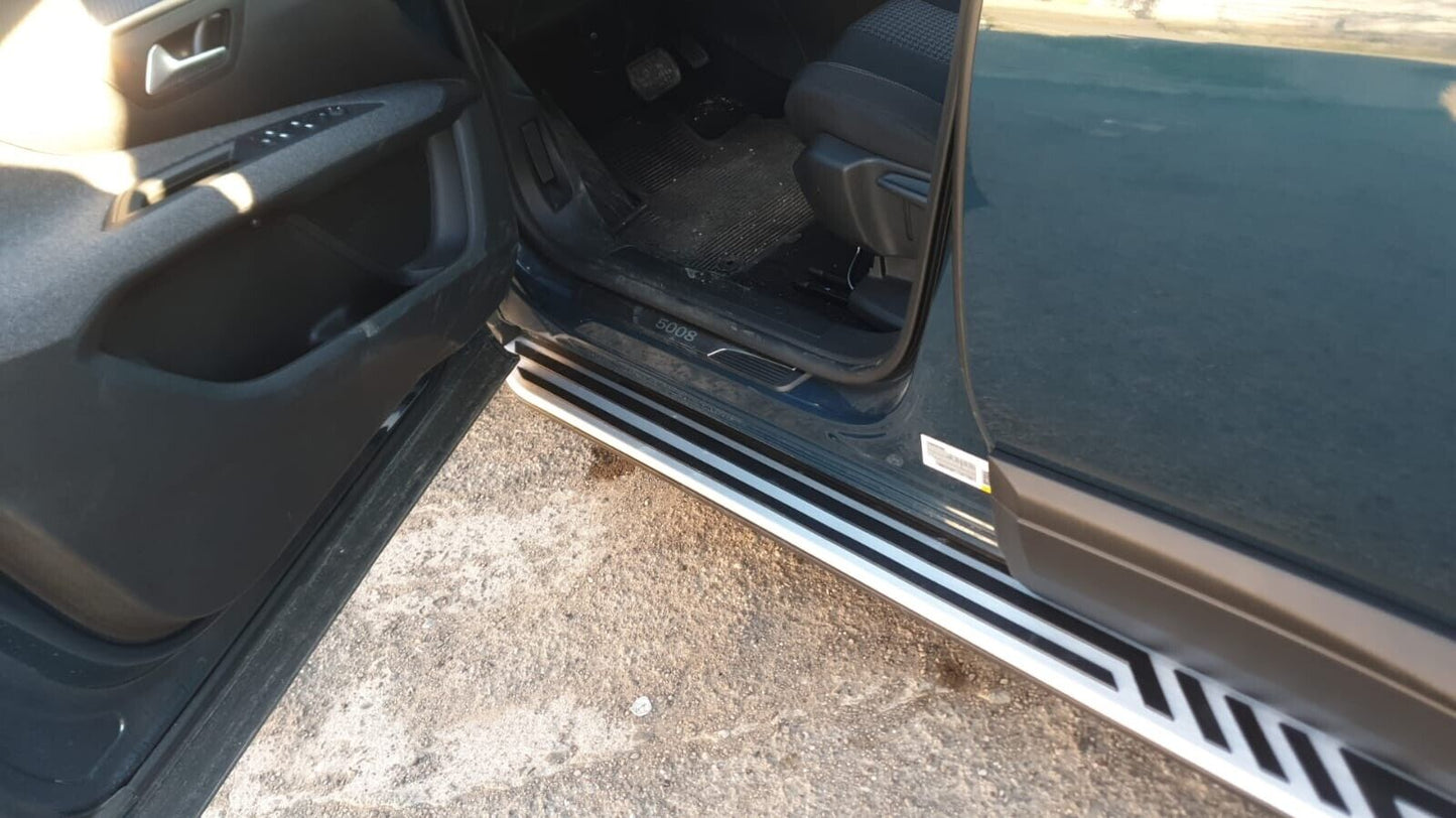 ✨PEDANE LATERALI ANTISCIVOLO IN ALLUMINIO ADATTI PER PEUGEOT 5008 2017-2022😍