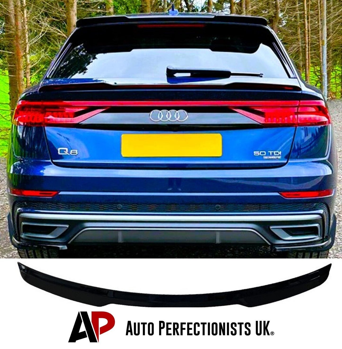✨GLOSSY BLACK REAR SPOILER SUITABLE FOR AUDI Q8 SQ8 SUV 2018+⏩