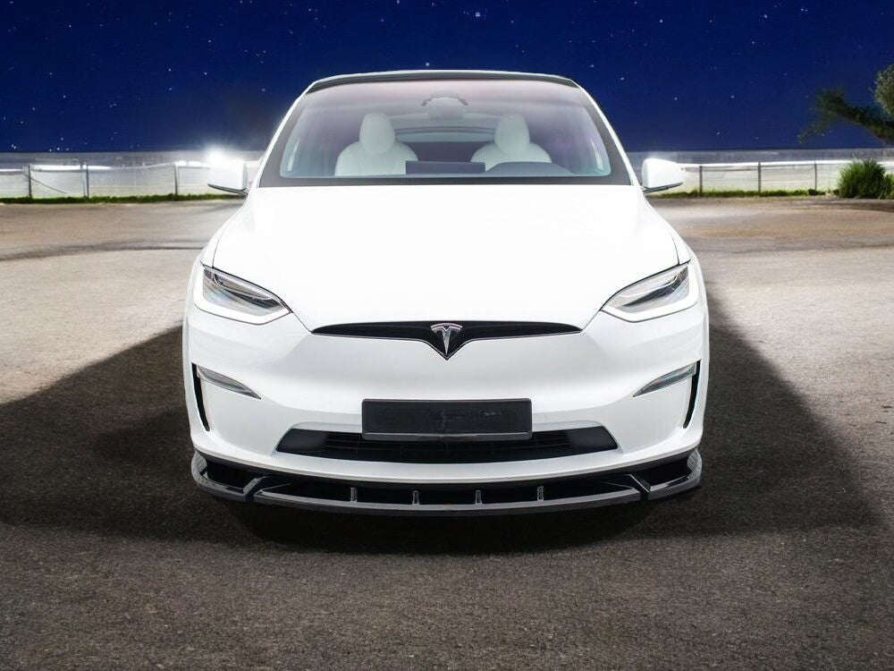 ✔️SPLITTER ANTERIORE ADATTO PER TESLA MODEL X MK1 LIFTING NERO LUCIDO✔️