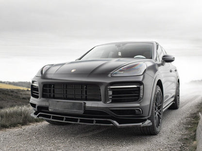 ✔️SPLITTER ANTERIORE ADATTO PER PORSCHE CAYENNE SPORT DESIGN MK3 NERO LUCIDO✔️