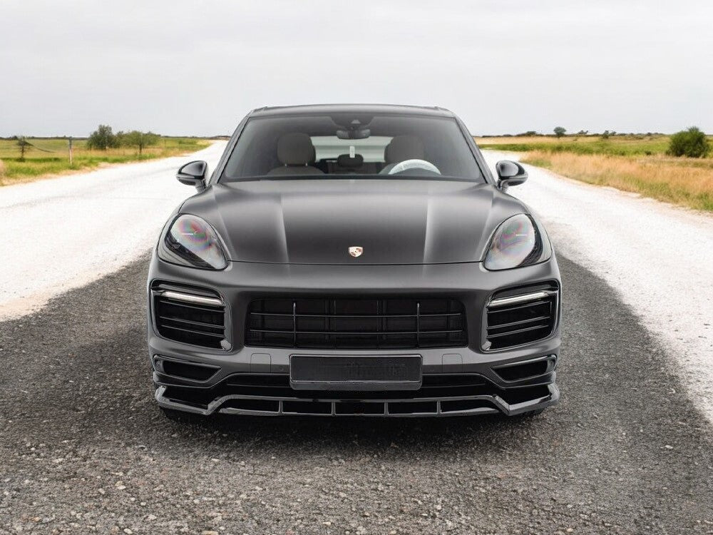 ✔️SPLITTER ANTERIORE ADATTO PER PORSCHE CAYENNE SPORT DESIGN MK3 NERO LUCIDO✔️