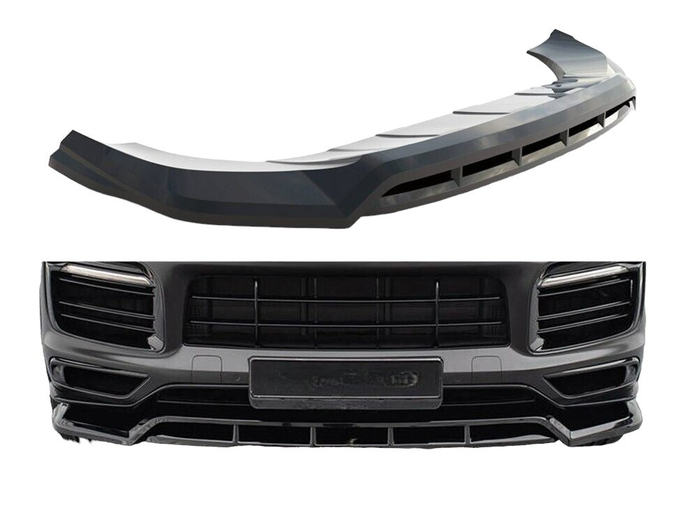 ✔️SPLITTER ANTERIORE ADATTO PER PORSCHE CAYENNE SPORT DESIGN MK3 NERO LUCIDO✔️