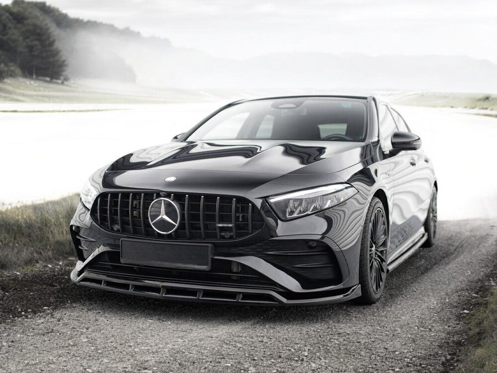 ✔️SPLITTER ANTERIORE ADATTO PER Mercedes A35 AMG W177 Lifting NERO LUCIDO✔️