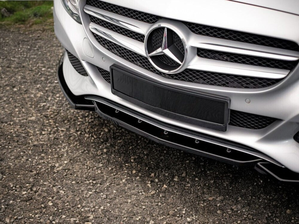 ✔️SPLITTER ANTERIORE ADATTO PER MERCEDES CLASSE CW205 2014-2018 NERO LUCIDO✔️