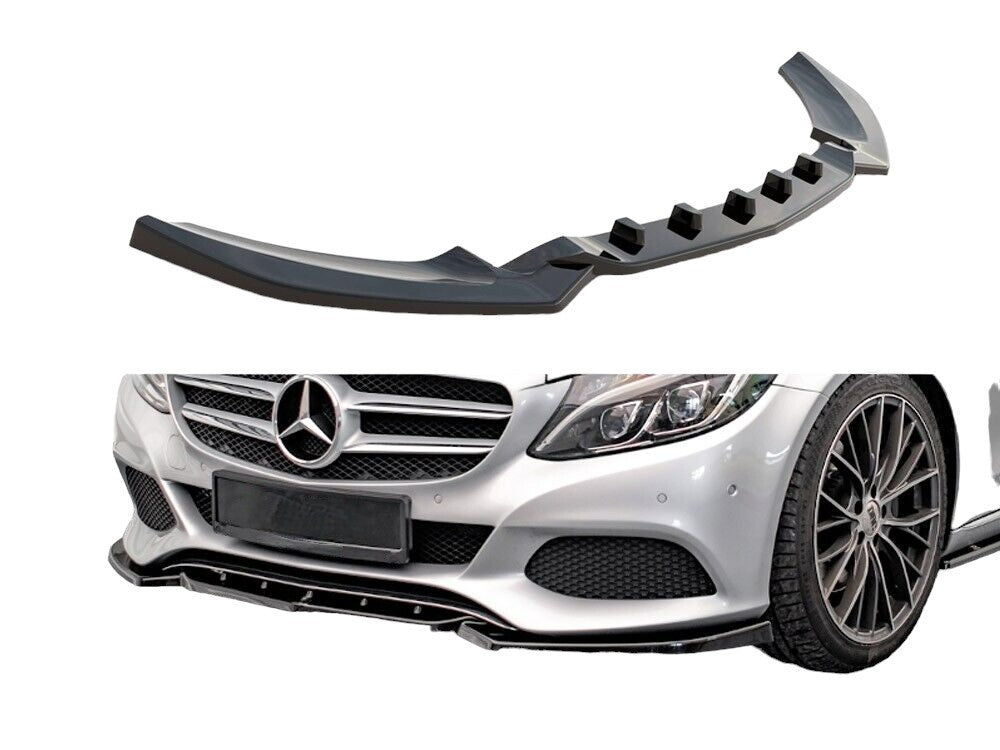 ✔️SPLITTER ANTERIORE ADATTO PER MERCEDES CLASSE CW205 2014-2018 NERO LUCIDO✔️
