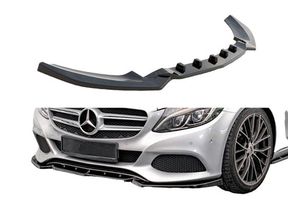 ✔️SPLITTER ANTERIORE ADATTO PER MERCEDES CLASSE CW205 2014-2018 NERO LUCIDO✔️