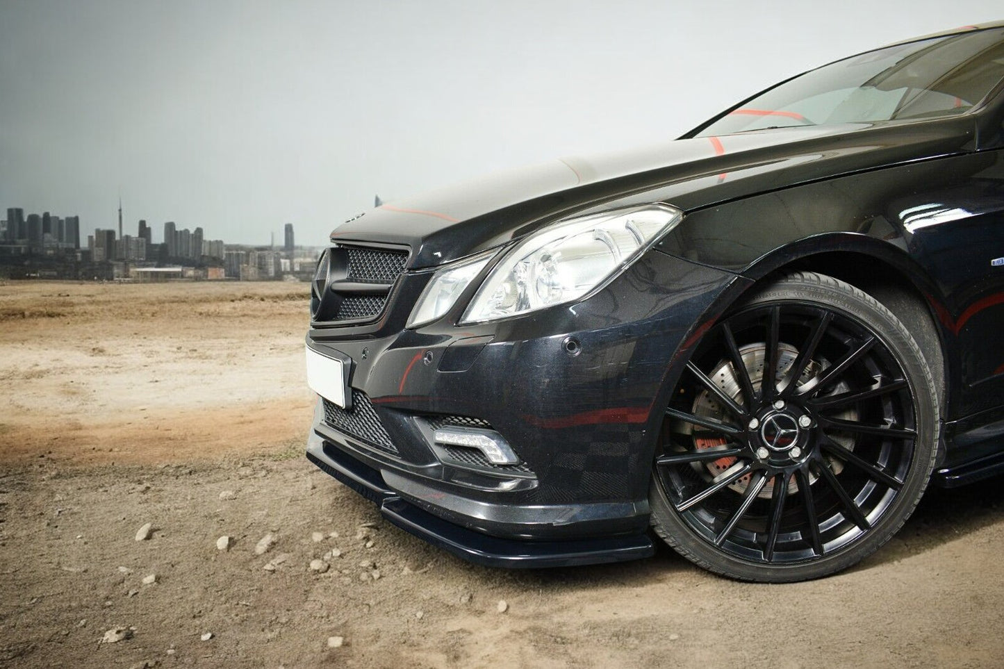✔️SPLITTER ANTERIORE ADATTO PER MERCEDES CLASSE E W207 COUPE NERO LUCIDO✔️