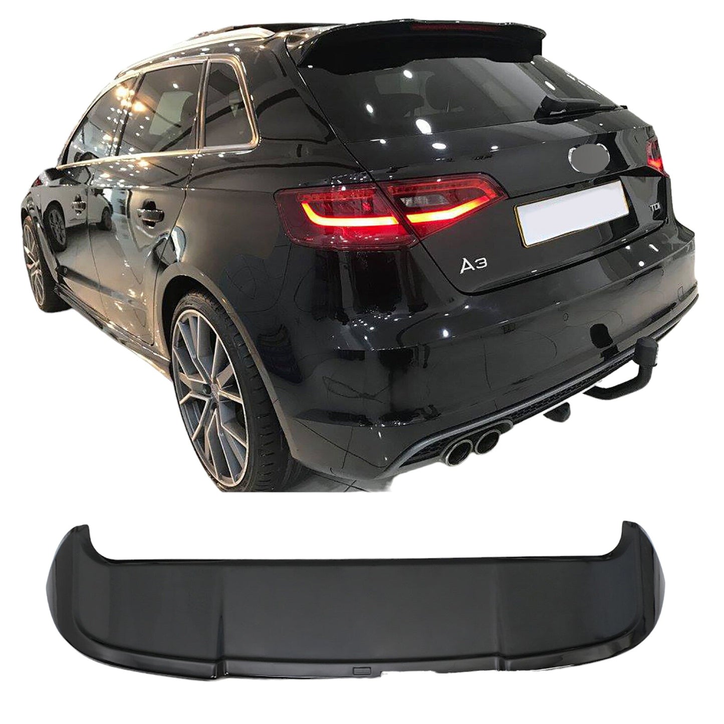 ⭐SPOILER POSTERIORE ADATTO PER AUDI A3 8V SPORTBACK 3 PORTE NERO LUCIDO⭐