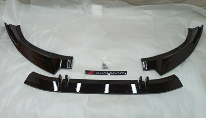 💎SPLITTER ANTERIORE ADATTO PER Audi A4 2020 NERO LUCIDO💎