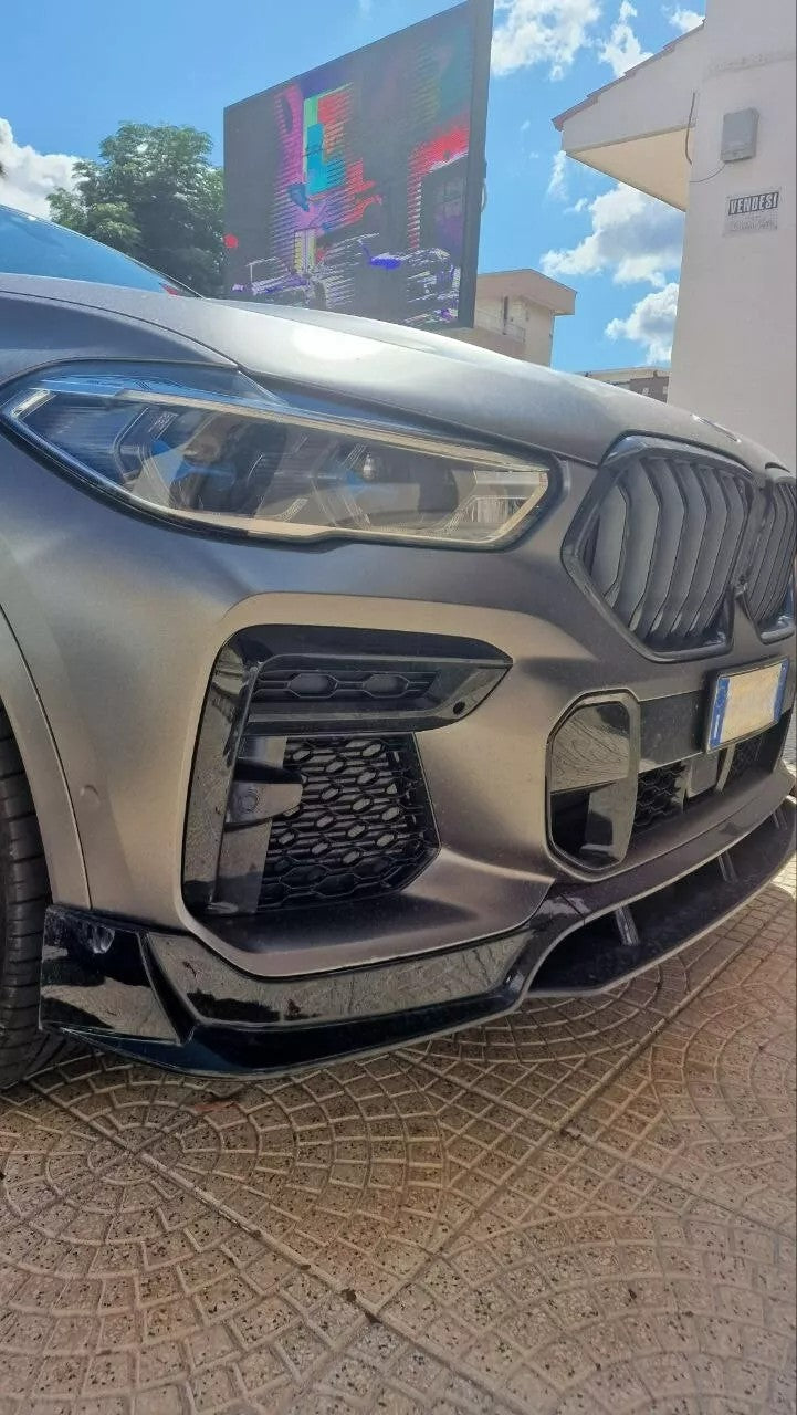✨FRONT SPLITTER suitable for BMW X6 G06 2019+ MSPORT GLOSSY BLACK✨