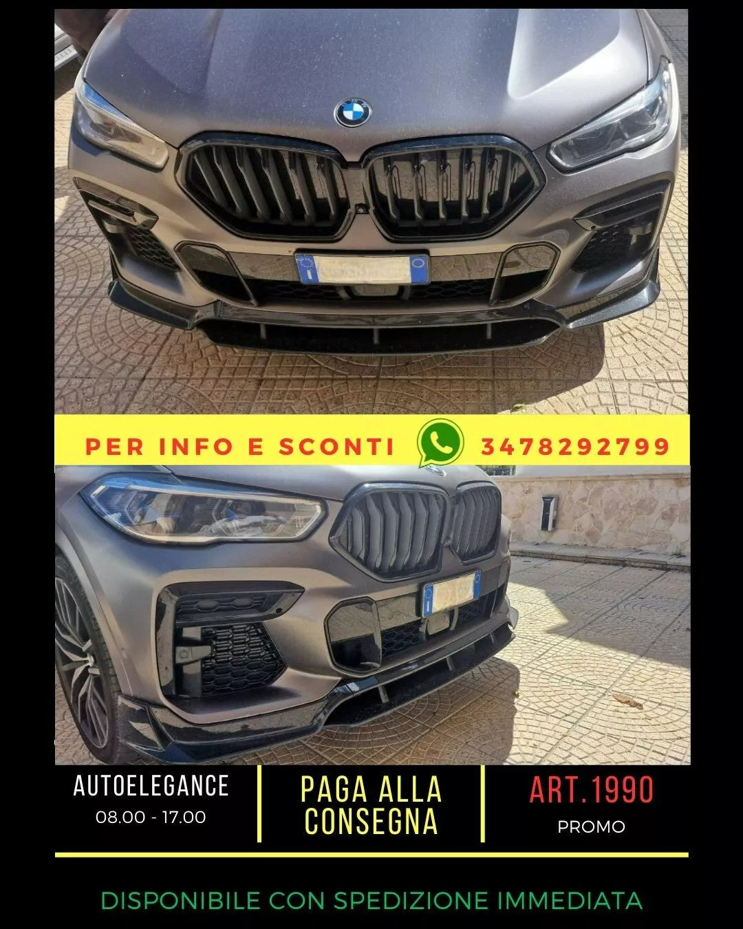 ✨FRONT SPLITTER suitable for BMW X6 G06 2019+ MSPORT GLOSSY BLACK✨