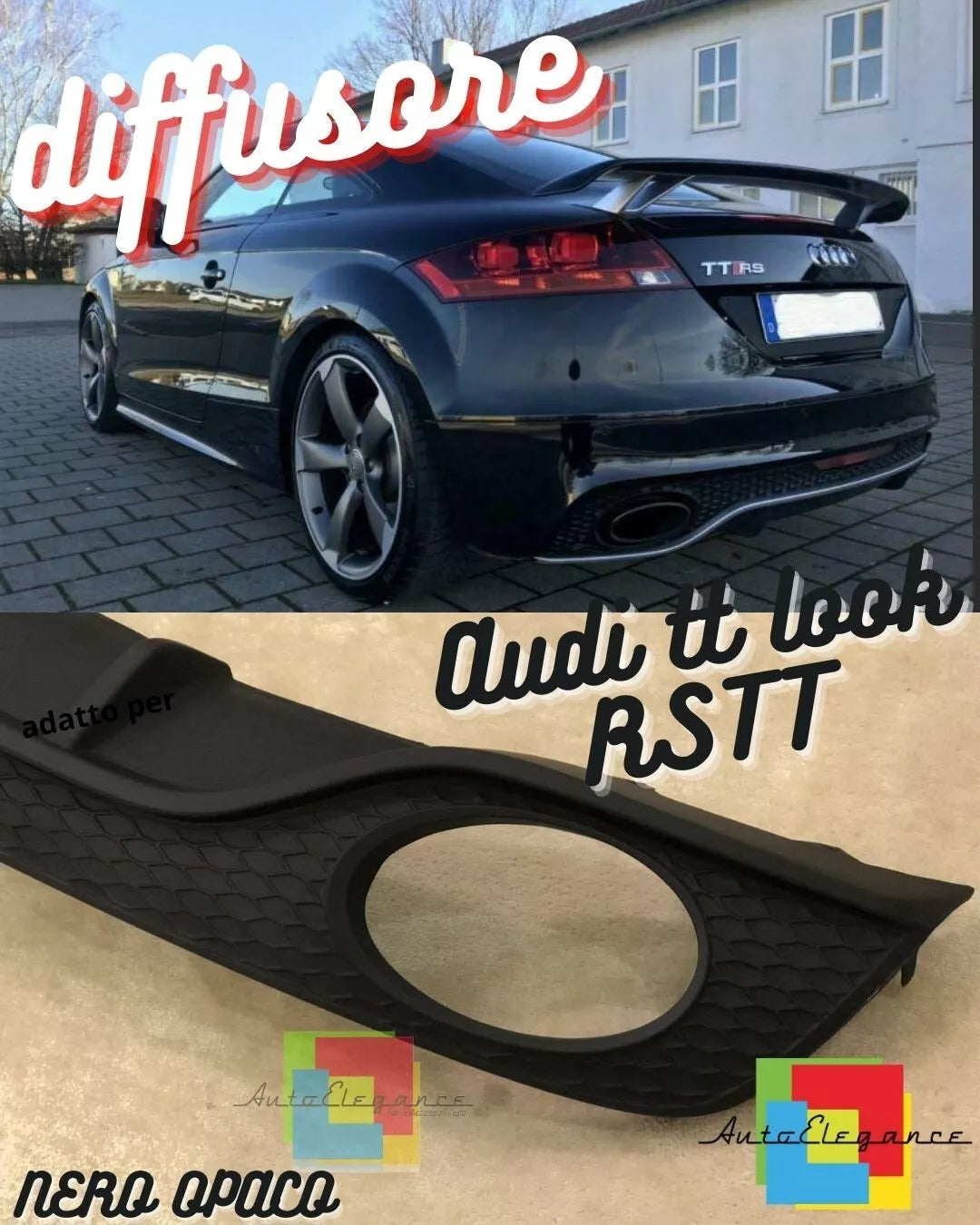 ✨DIFFUSORE SOTTO PARAURTI POSTERIORE AUDI TT 8J 2006-2014 RSTT RS✨