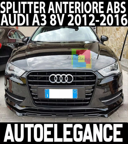 ✨SPLITTER ANTERIORE ADATTO PER AUDI A3 8V 2012-2016 STANDARD NERO✨