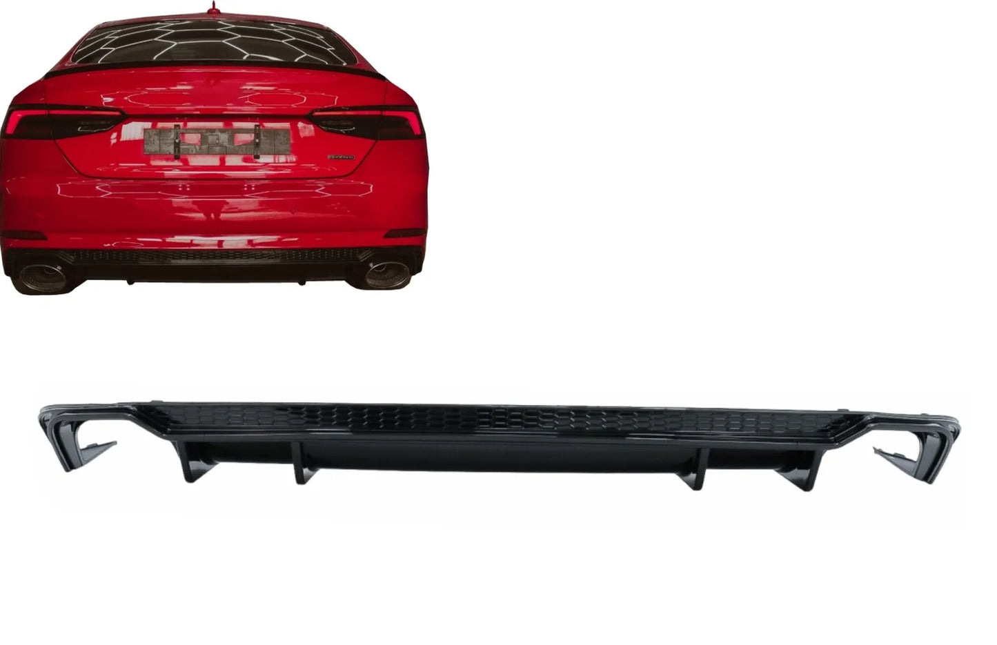 ⭐Diffusore paraurti per Audi A5 F5 S-Line 17-19 RS5 Design Nero lucido⭐