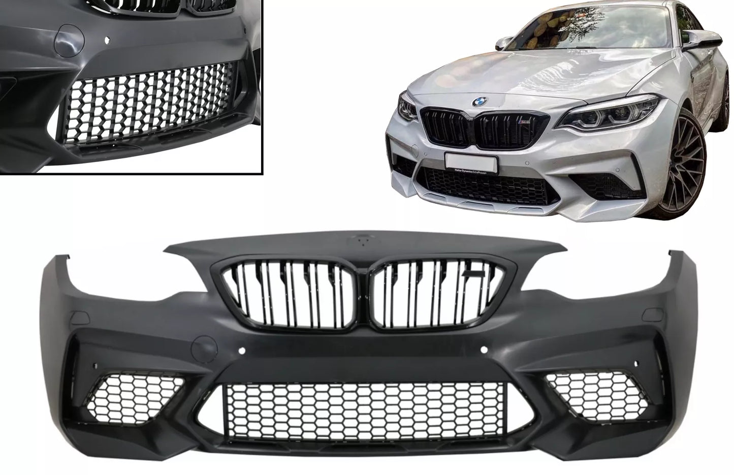 ⭐Paraurti per BMW 2 F87 M2 16-20 Rene Griglia Doppia Striscia M2C Look ⭐