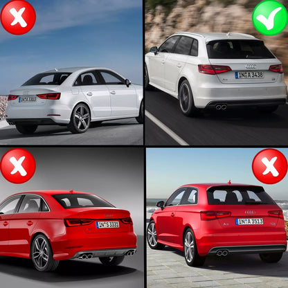 ⭐Diffusore per Audi A3 8V Hatchback Sportback 2012-2015 Scarico Punte RS3 Look⭐