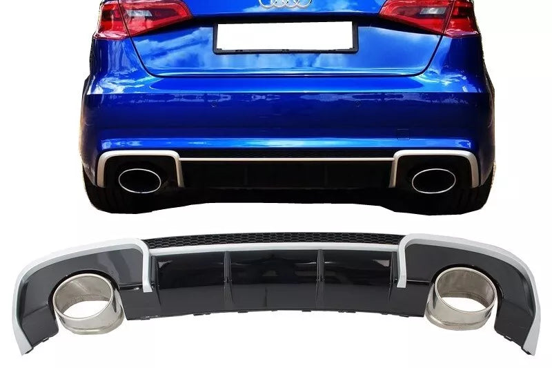 ⭐Diffusore per Audi A3 8V Hatchback Sportback 2012-2015 Scarico Punte RS3 Look⭐